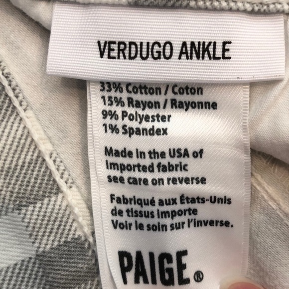 HP! Paige Verdugo Ankle Skinny Jeans Gingham Gray Women’s Size 26 - Picture 7 of 14